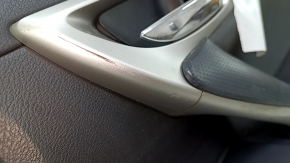 Front right door panel for Lexus CT200h 11-17, black leather, insert and armrest, black leather, with control panel, scratches, paint stain on the leather