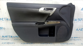 Front left door panel for Lexus CT200h 11-17 black leather, insert and armrest black leather, scratches