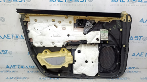Front right door panel for Lexus CT200h 11-17, black leather, insert and armrest, black leather, with control panel, scratches, paint stain on the leather