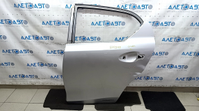 The door, bare rear left, Lexus CT200h 11-17 silver 1J4, is bent and dented.