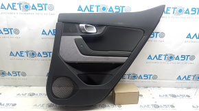 Door trim, rear right card, Polestar 2 21-25, black, plastic, armrest, black cloth, insert, black cloth, with handle, worn