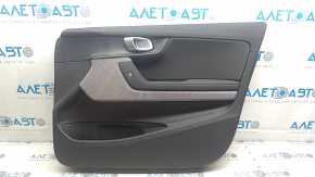 Door trim, front right card, Polestar 2 21-25, black, plastic, armrest, black cloth, insert, black cloth, with handle, needs cleaning, scratches