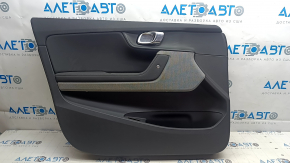 Door trim, front left, Polestar 2 21-25, black, plastic, black cloth armrest, black cloth insert, with handle, needs cleaning, scratches, cracks