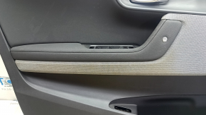 Door trim, front left, Polestar 2 21-25, black, plastic, black cloth armrest, black cloth insert, with handle, needs cleaning, scratches, cracks
