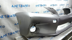 Bare front bumper Lexus CT200h 11-13 pre-restoration, silver 1J4, cracks, scuffs, scratches, broken fasteners, fake