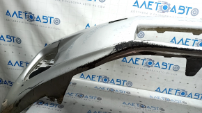 Bare front bumper Lexus CT200h 11-13 pre-restoration, silver 1J4, cracks, scuffs, scratches, broken fasteners, fake