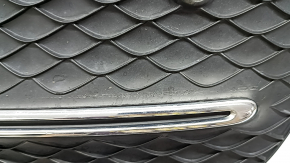 Right front bumper grille for Mercedes W167 GLE 350 450 20-23, chrome structure, for parking sensors, sand, crack in mount, scratches