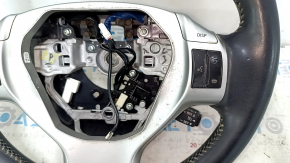Lexus CT200h 11-13 black leather steering wheel with gray stitching, buttons, cruise control, scratches, worn, needs cleaning