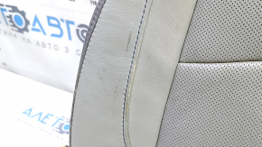 Chevrolet Volt 16 driver's seat upholstery - gray leather, heated, blue stitching, worn