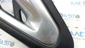 Upper center console trim for Mercedes W167 GLE 350 450 20-23, black leather with chrome, with backlight, scratches, broken insert, needs cleaning