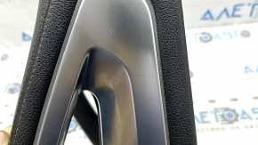 Upper center console trim for Mercedes W167 GLE 350 450 20-23, black leather with chrome, with backlight, scratches, broken insert, needs cleaning