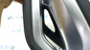 Upper center console trim for Mercedes W167 GLE 350 450 20-23, black leather with chrome, with backlight, scratches, broken insert, needs cleaning