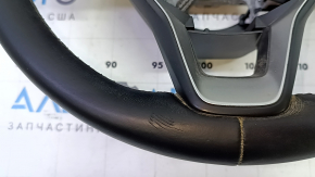 Naked steering wheel Honda Accord 18-22 leather, black, with paddle shifters, with overlays, without buttons, worn