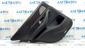 Door trim panel rear left Mercedes W167 GLE 350 450 20-24 black leather, with backlight, black leather armrest, wood insert, Burmester, without curtain, with handle, scratches, dent