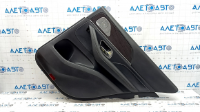 Door trim panel rear right Mercedes W167 GLE 350 450 20-24 black leather, with backlight, black leather armrest, wood insert, Burmester, without curtain, with handle, scratches, dent