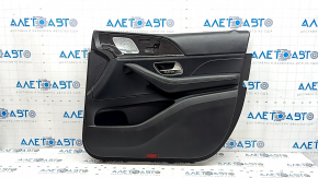 Door trim, front right, Mercedes W167 GLE 350 450 20-24, black leather, with backlight, black leather armrest, wood insert, Burmester, with handle, scratches