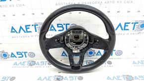 Mercedes W167 GLE 350 450 20-23 black leather steering wheel without heating, scratches, tear, dent