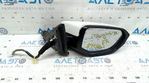 Right side mirror assembly for Honda Insight 19-20, 10-pin, camera, heated, white, sand, scratches