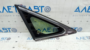 Rear left window glass, Honda Insight 19-22, chrome, torn seal, scratches on chrome