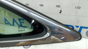 Rear left window glass, Honda Insight 19-22, chrome, torn seal, scratches on chrome