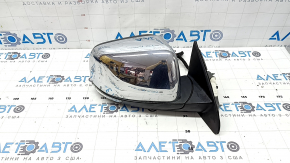 Right side mirror assembly for Jeep Grand Cherokee WK2 11-22, 8+7 pin, heated, turn signal, auto-dimming, BSM, chrome, sand