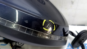 Left side mirror assembly for Audi A4 B9 17-19, 12 pins, turn signal, auto-dimming, memory, blue, scratched