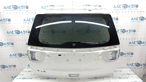 Jeep Grand Cherokee WK2 bare tailgate with glass, 14-22 tinted, white PW7, painted 0.2, scratches on glass, dent