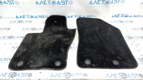 Set of floor mats for Jeep Compass 17-24, black cloth, type 1, dry-cleanable