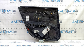 Door trim panel, rear right, Audi A4 B9 17-19, black, beige armrest, wood trim, with handle, with central lock button, with window lift control