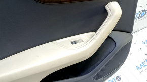 Door trim panel rear left Audi A4 B9 17-19 black, beige armrest, wood trim, with handle, with button for central locking, with window lift control, scratch
