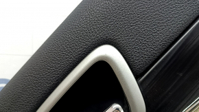 Door trim panel rear left Jeep Grand Cherokee WK2 20-22 beige, with beige and black leather insert, armrest leather beige, molding dark wood, with handle, scratches, worn, whitened layer