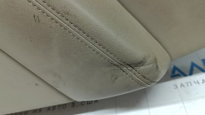 Door trim card rear right Jeep Grand Cherokee WK2 20-22 beige, with beige and black leather insert, armrest leather beige, molding dark wood, with handle, scratches, scuffs, dents, under