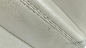 Door trim card rear right Jeep Grand Cherokee WK2 20-22 beige, with beige and black leather insert, armrest leather beige, molding dark wood, with handle, scratches, scuffs, dents, under