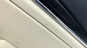 Door trim card rear right Jeep Grand Cherokee WK2 20-22 beige, with beige and black leather insert, armrest leather beige, molding dark wood, with handle, scratches, scuffs, dents, under