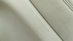 Door trim card rear right Jeep Grand Cherokee WK2 20-22 beige, with beige and black leather insert, armrest leather beige, molding dark wood, with handle, scratches, scuffs, dents, under