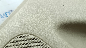Door trim card rear right Jeep Grand Cherokee WK2 20-22 beige, with beige and black leather insert, armrest leather beige, molding dark wood, with handle, scratches, scuffs, dents, under