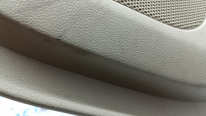 Door trim card rear right Jeep Grand Cherokee WK2 20-22 beige, with beige and black leather insert, armrest leather beige, molding dark wood, with handle, scratches, scuffs, dents, under