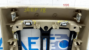 Jeep Grand Cherokee WK2 14-22 rear center console trim, beige, 2 pieces, scratches, broken fasteners, needs cleaning