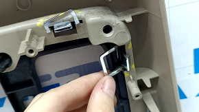 Jeep Grand Cherokee WK2 14-22 rear center console trim, beige, 2 pieces, scratches, broken fasteners, needs cleaning