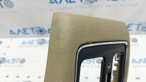 Jeep Grand Cherokee WK2 14-22 rear center console trim, beige, 2 pieces, scratches, broken fasteners, needs cleaning