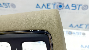 Jeep Grand Cherokee WK2 14-22 rear center console trim, beige, 2 pieces, scratches, broken fasteners, needs cleaning