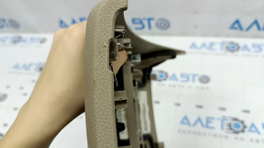 Jeep Grand Cherokee WK2 14-22 rear center console trim, beige, 2 pieces, scratches, broken fasteners, needs cleaning