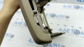 Jeep Grand Cherokee WK2 14-22 rear center console trim, beige, 2 pieces, scratches, broken fasteners, needs cleaning