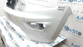 Bare front bumper, upper part under the trim, Jeep Grand Cherokee WK2 17-22, white, non-factory holes, dents, scratches