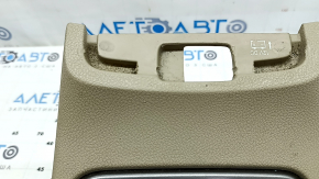 Jeep Grand Cherokee WK2 17-22 center console trim with cup holders, beige and silver, scratches, needs cleaning