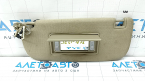 Left visor for Jeep Grand Cherokee WK2 11-22 beige, without hook, with backlight, dry-cleanable, without mounting cover