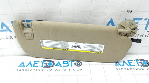 Left visor for Jeep Grand Cherokee WK2 11-22 beige, without hook, with backlight, dry-cleanable, without mounting cover