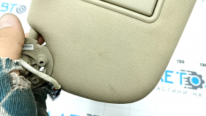 Left visor for Jeep Grand Cherokee WK2 11-22 beige, without hook, with backlight, dry-cleanable, without mounting cover
