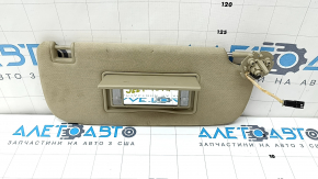 Right visor for Jeep Grand Cherokee WK2 11-22, beige, without hook, with backlight, dry-cleanable, without mounting cover