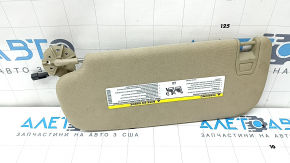 Right visor for Jeep Grand Cherokee WK2 11-22, beige, without hook, with backlight, dry-cleanable, without mounting cover